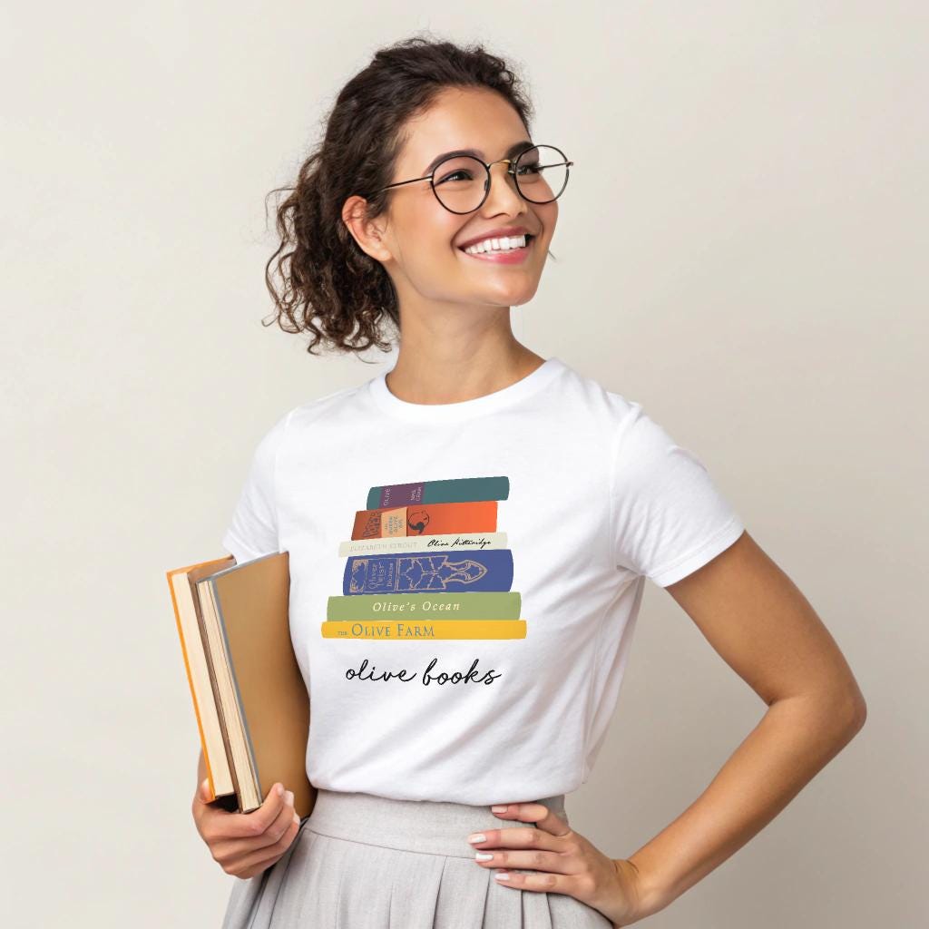 Olive Books T-Shirt - Punny Book Lover Tee - Fun Graphic Tee for Readers