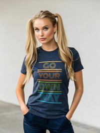 Load image into Gallery viewer, Retro Vibe Women&#39;s T-Shirt - Go Your Own Way - Colorful Cotton Tee
