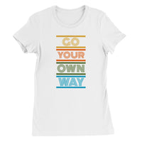 Load image into Gallery viewer, Retro Vibe Women&#39;s T-Shirt - Go Your Own Way - Colorful Cotton Tee
