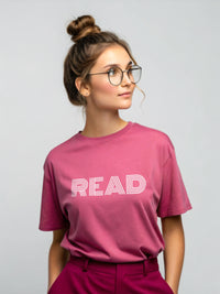 Load image into Gallery viewer, Retro READ T-Shirt: Unisex Cotton Tee for Book Lovers
