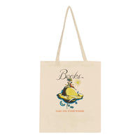 Load image into Gallery viewer, Vintage Reading Tote Bag - Eco-Friendly Cotton Bag with Globe Design - Books Take You Everywhere
